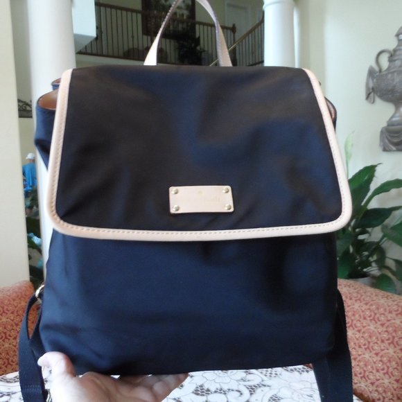 Kate Spade NY Black Nylon Backpack W/Beige Leather Trim main image 10